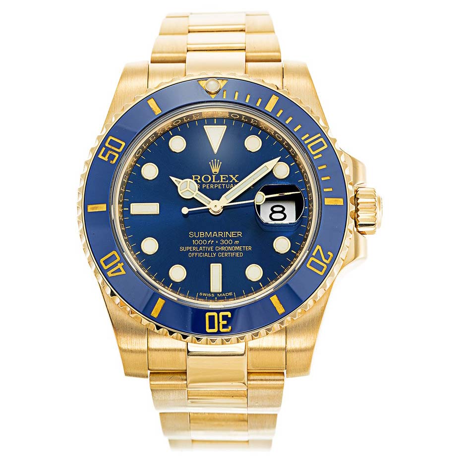 Rolex Submariner Blue Dial Gold 116618LB
