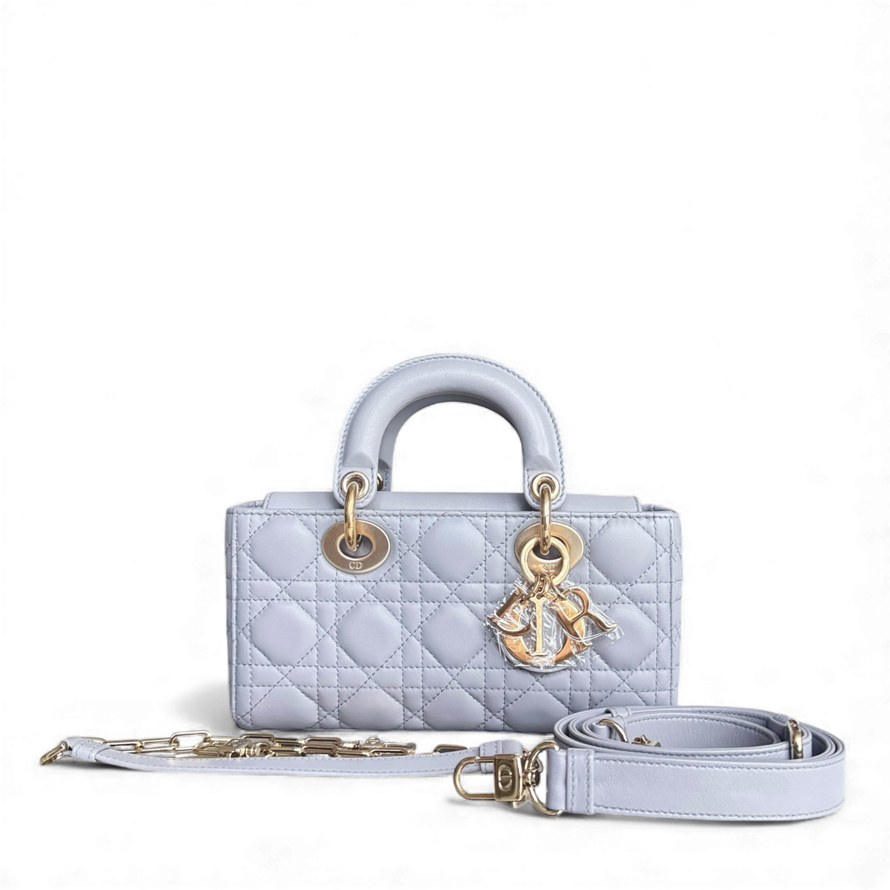 Dior Lady D-Joy Small - Cannage Lambskin Gray Gold Hardware