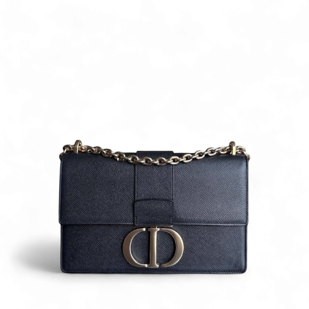 Dior Montaigne 30 Chain - Grained Calfskin Black Gold Hardware