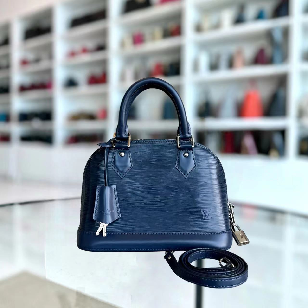 LV Alma BB EPI Leather Dark Blue SHW Louis Vuitton
