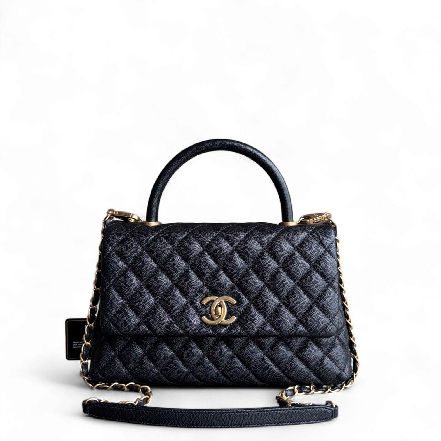 Chanel Coco Handle Medium - Caviar 29CM Quilted Black Gold Hardware Series 24
