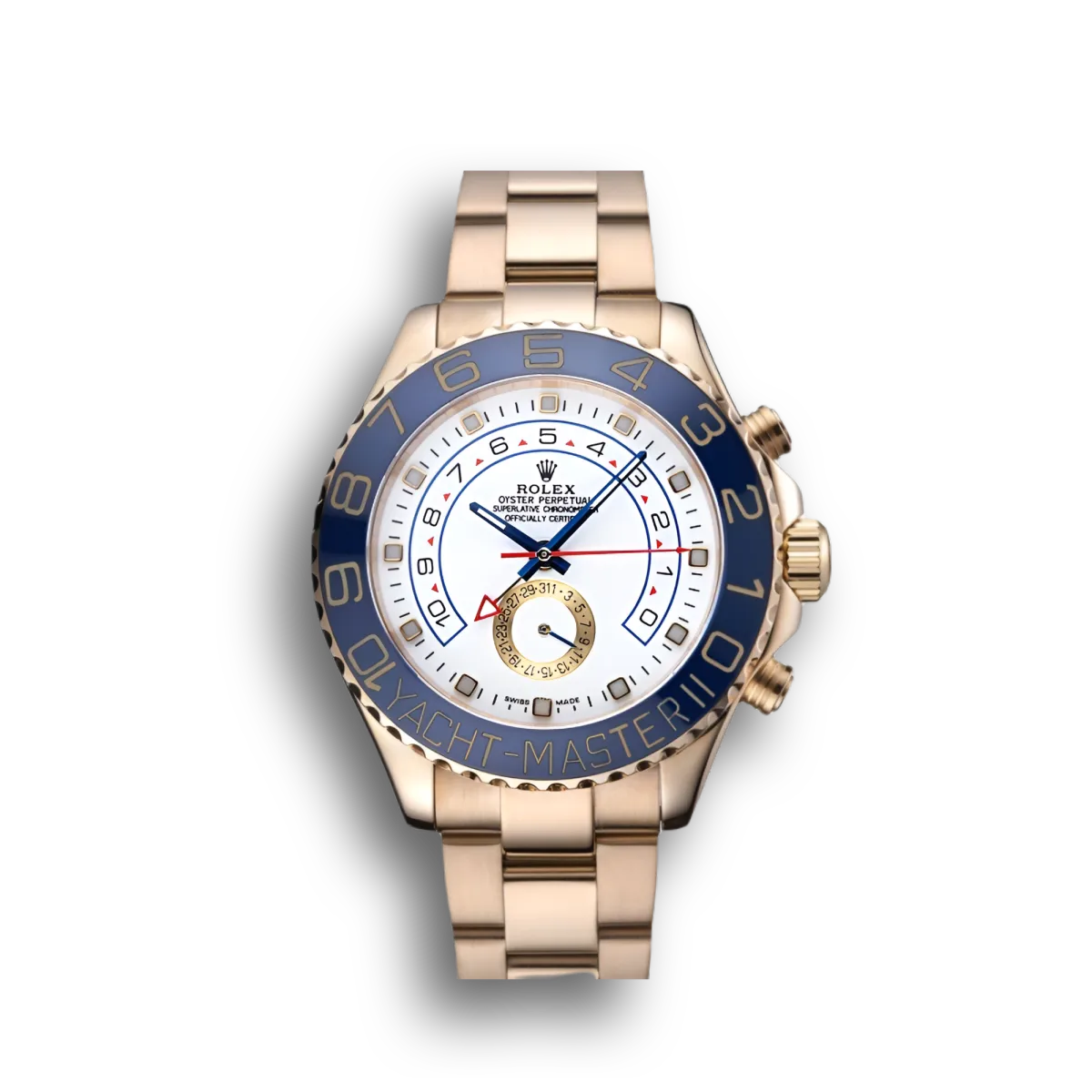 Rolex Yacht-Master II White Dial Blue Bezel Gold Bracelet 622271