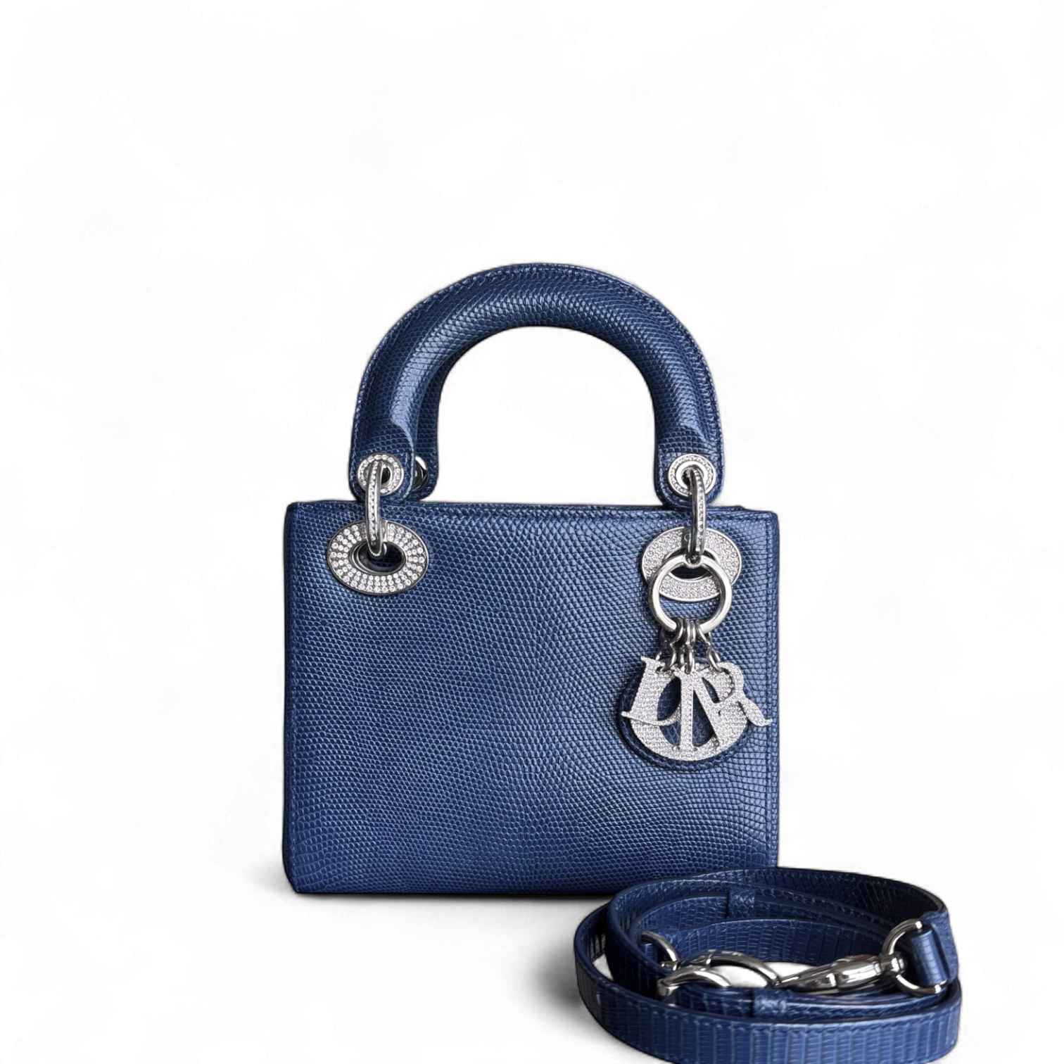 Dior Lady Mini - Exotic Lizard Limited Edition Swarovski Crystal Silver Hardware