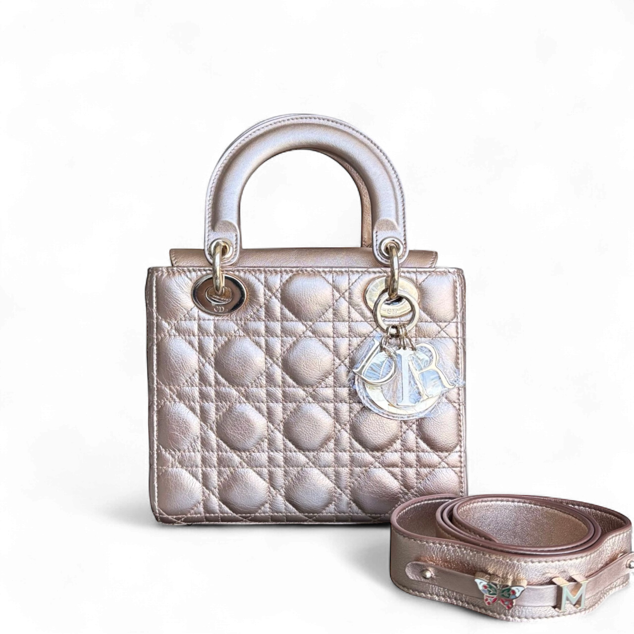 Dior Lady Small Flap ABC - Cannage Calfskin Gold Metallic Gold Hardware MyABC